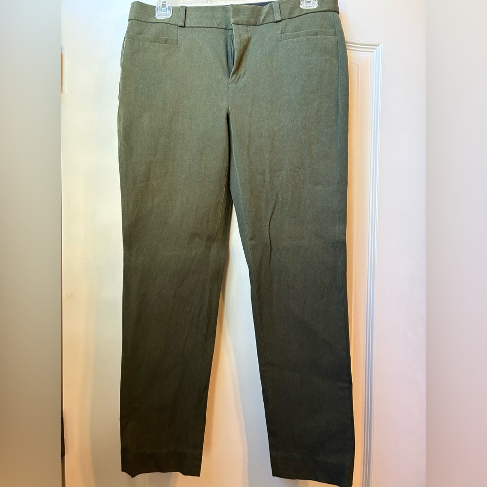 Banana Republic Women's Dark Green Straight Leg Trousers